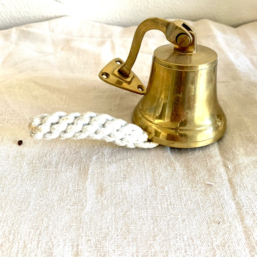 SOLID BRASS WALL MOUNT BELL DOCK BELL